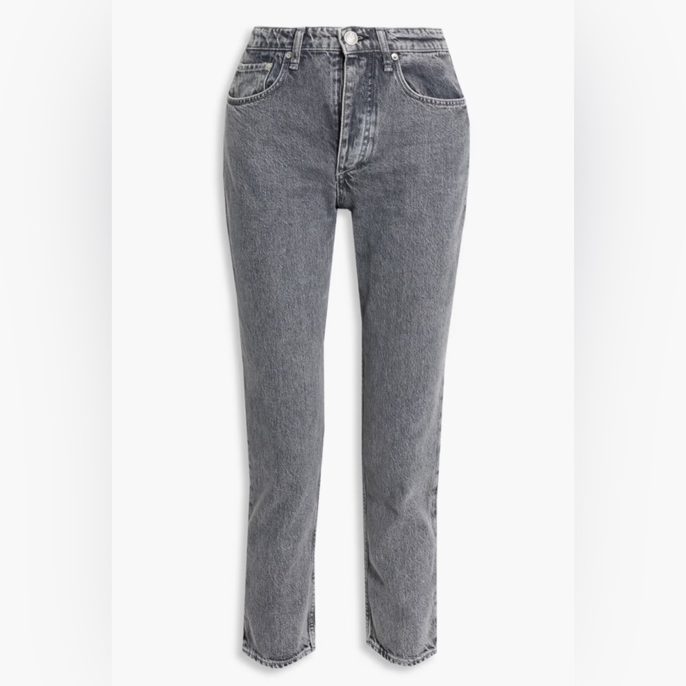 New Rag & Bone Nina cropped straight leg mid rise jeans